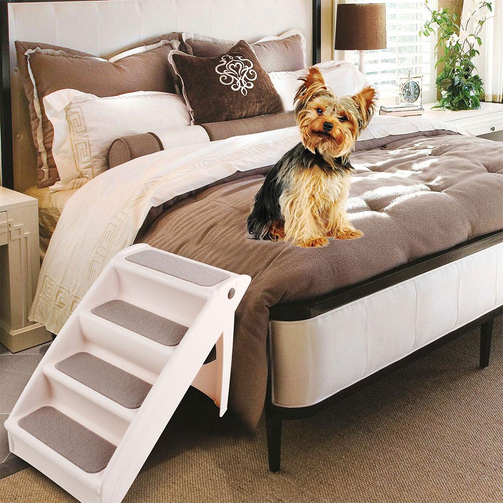 Dog Stairs Pet 3 Steps Stairs for Small Dog Cat Dog House Pet Ramp Ladder Anti-slip Removable Dogs Bed  Pet Folding Stairs