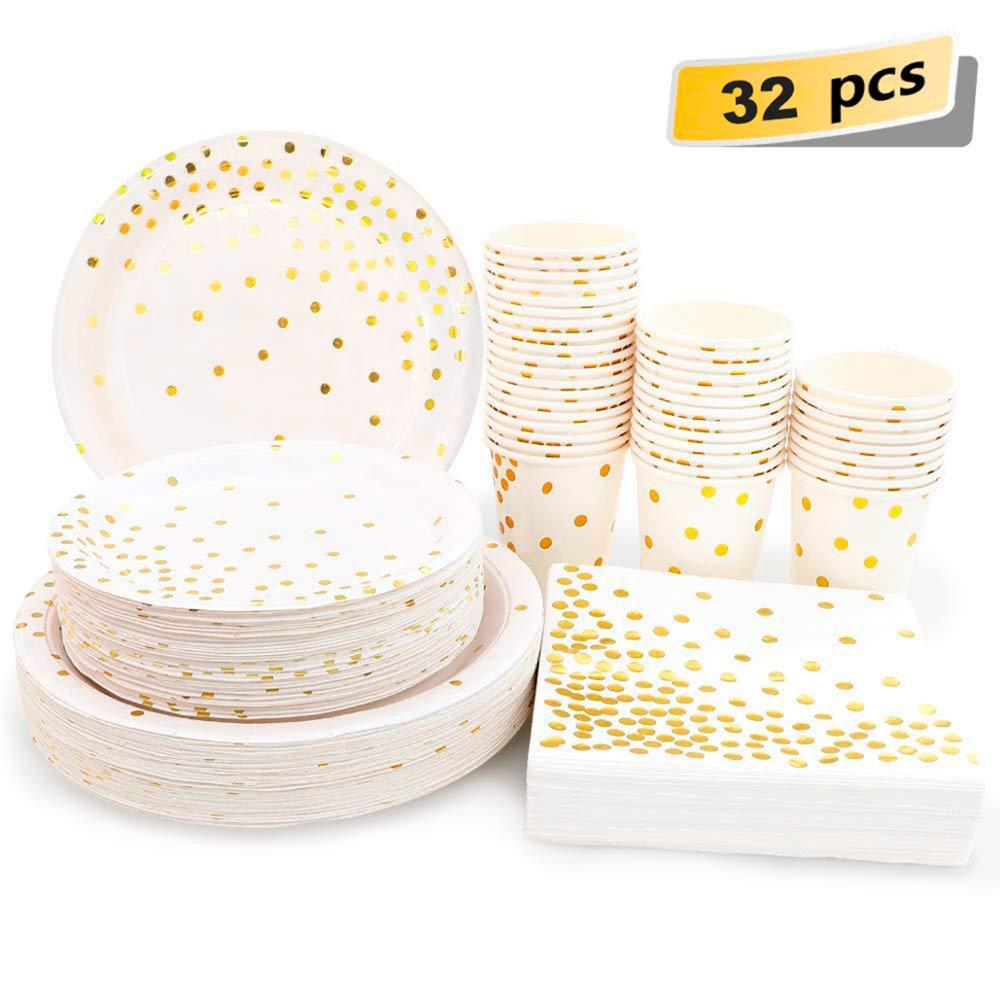 Suit 8 People High Quality Stamping Disposable Tableware Set Plate/Napkin Adult Happy Birthday Party Decor Kids Wedding Birthday