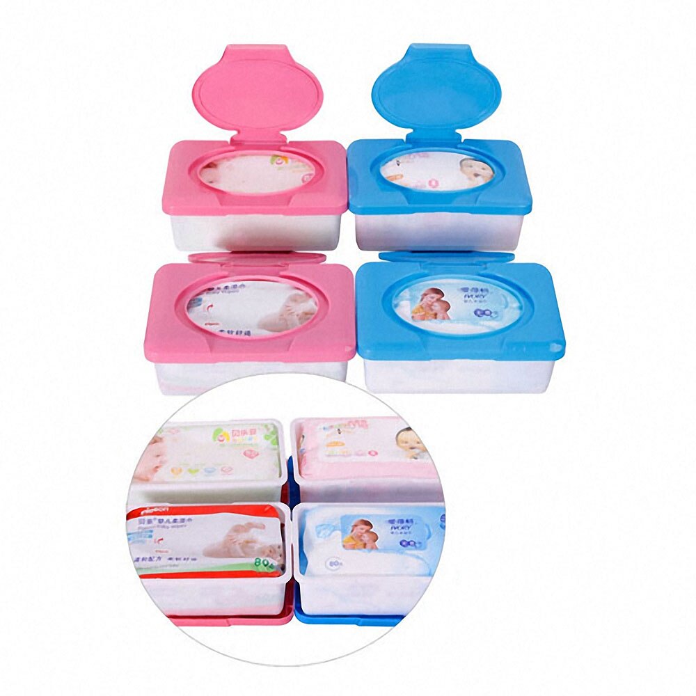 1pc 80 Sheets Wet Tissue Box Portable Baby Wipes Box Plastic Baby Asscories Wipe Storage Tissue Case Holder Container Baby Items