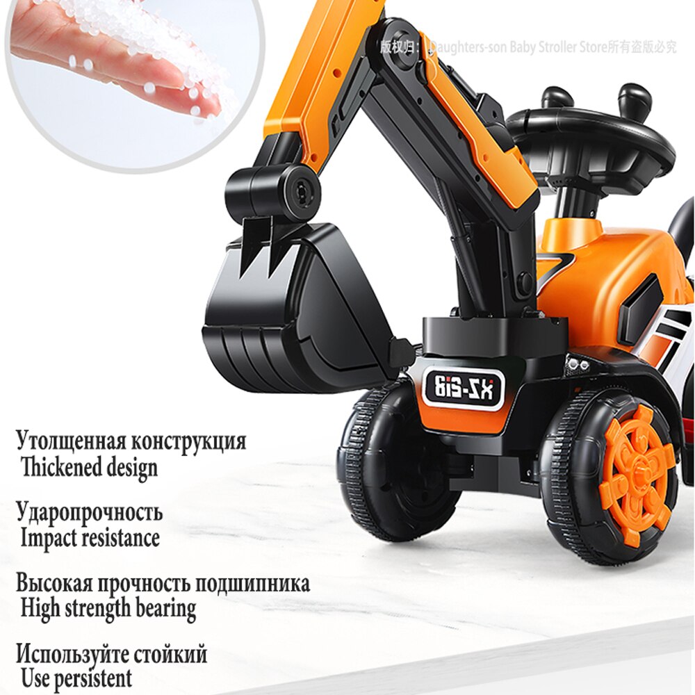 Children's electric car toy engineering car  old toy battery double drive with remote control knight excavator Russia free shipp