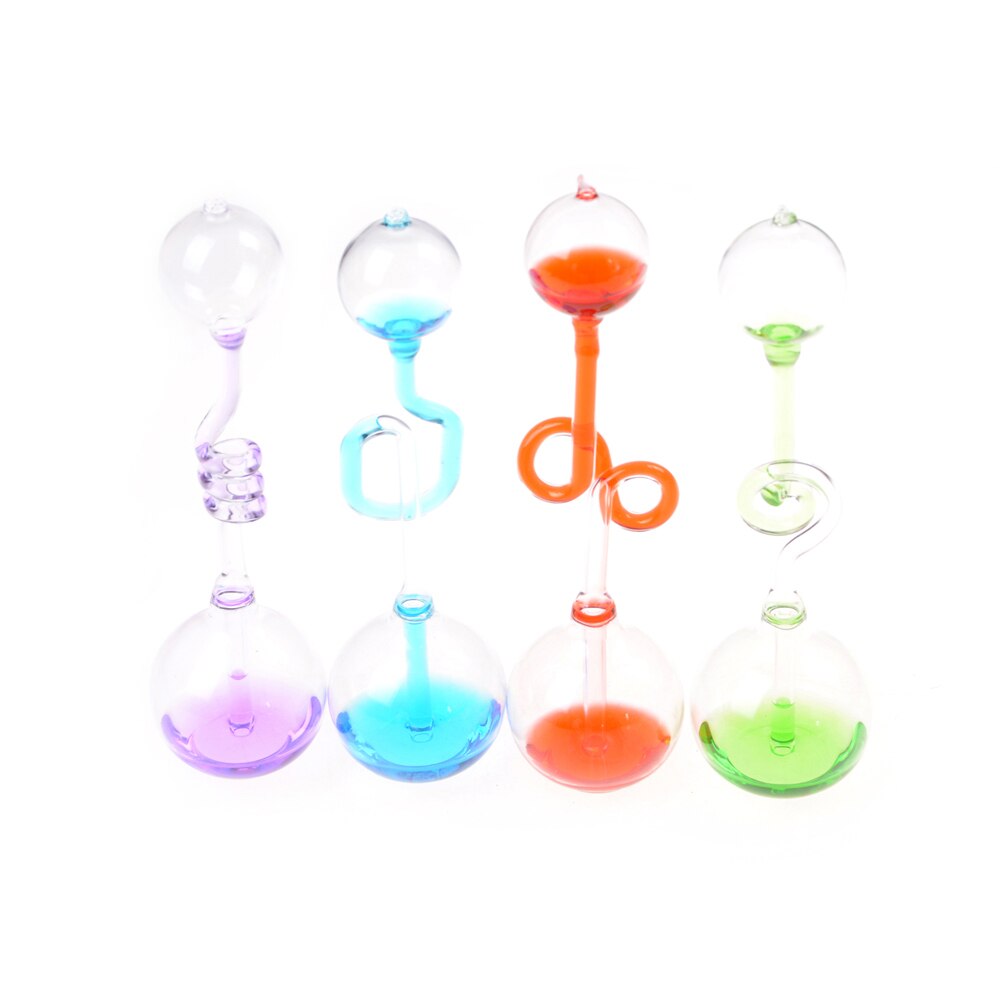1pcs Kids Children Educational Toys Science Energy Museum Toy Love Meter Hand Boiler Thermometer Spiral Glass Dool House