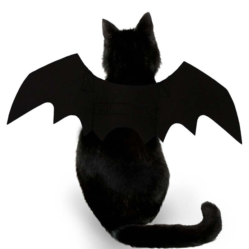 Brand New Halloween Costume For Pet Black Bat Wings Cool Puppy Cat Black Bats Dress Up Costume Pet Holiday Decoration Wholesale