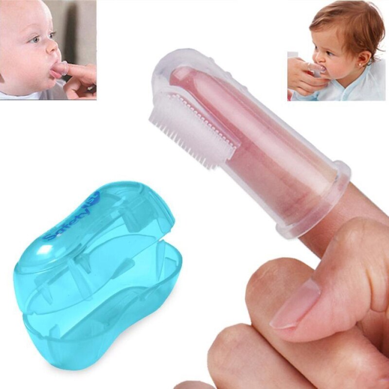 1 Set Soft Baby Finger Toothbrush And Box Silicone Baby Brush Teeth Children Teeth Clean Soft Silicone Infant Tooth Brush
