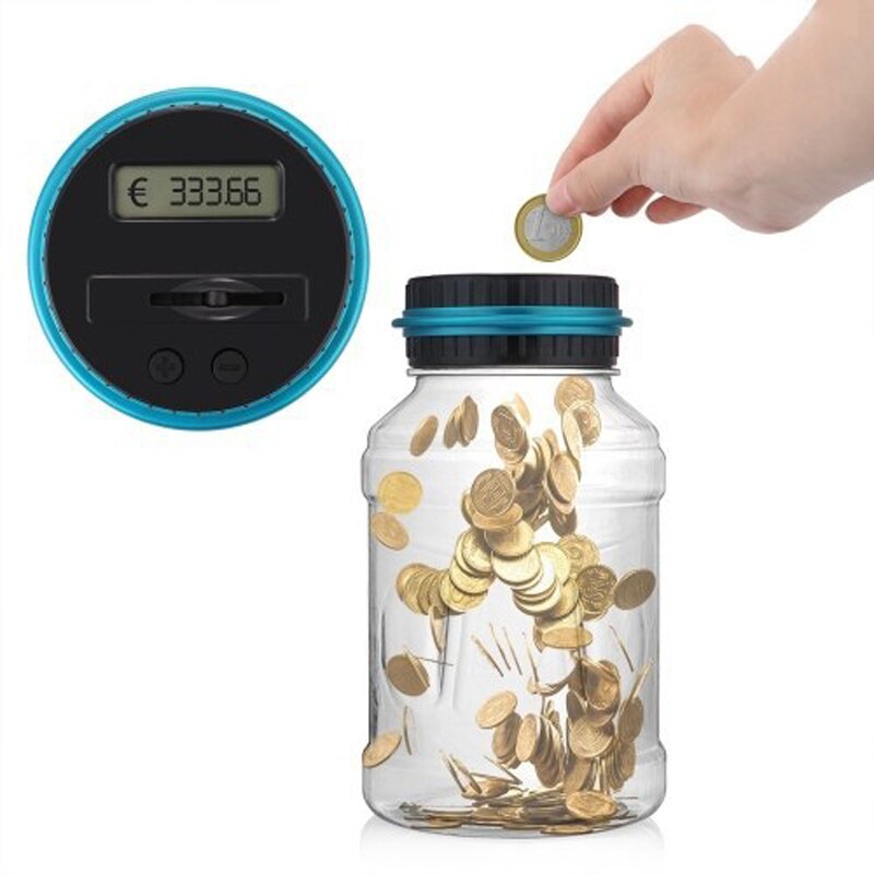 Creative Plastic Transparent Smart Large Piggy Bank Electronic Automatic Counting Coin Piggy Bank Children Birthday Gift