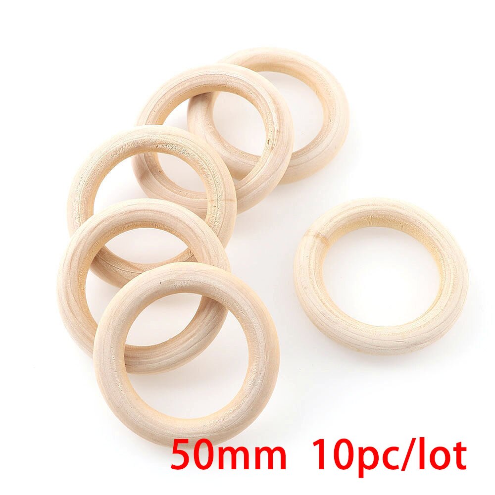 Natural Color  DIY 2-6cm Wooden Beads Pendant Connectors Circles Rings Beads Unfinished Natural Wood Wall Hanging Ornament