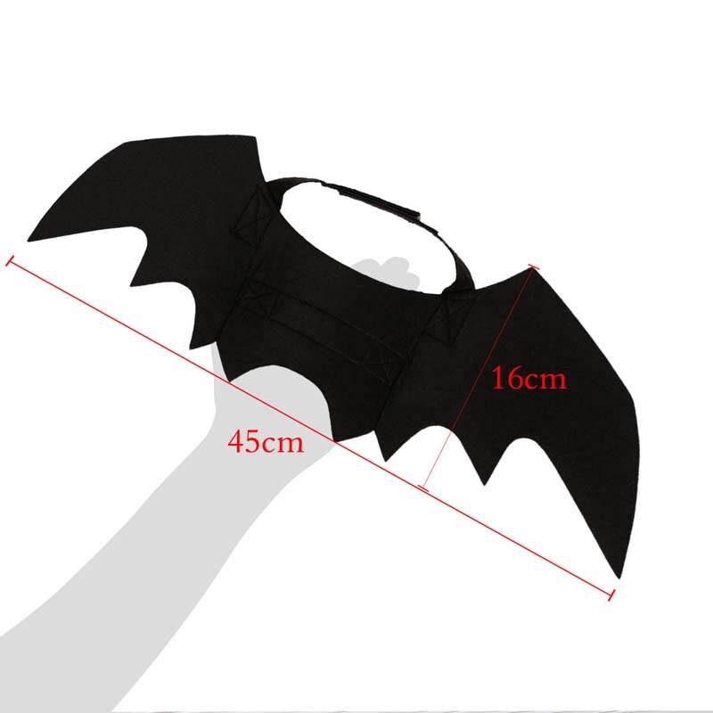 Brand New Halloween Costume For Pet Black Bat Wings Cool Puppy Cat Black Bats Dress Up Costume Pet Holiday Decoration Wholesale