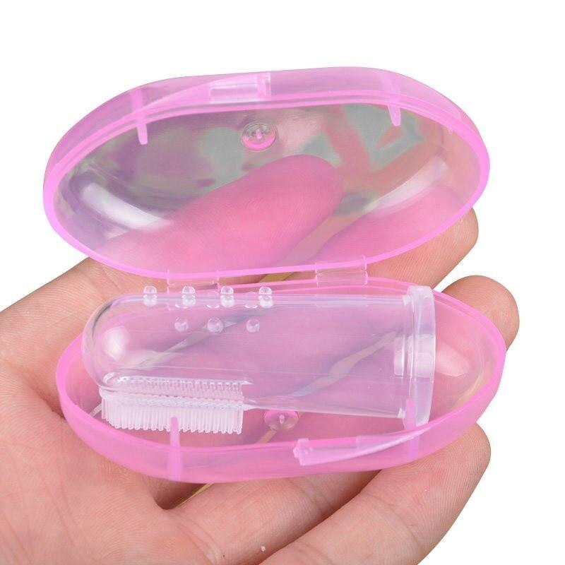 1 Set Soft Baby Finger Toothbrush And Box Silicone Baby Brush Teeth Children Teeth Clean Soft Silicone Infant Tooth Brush