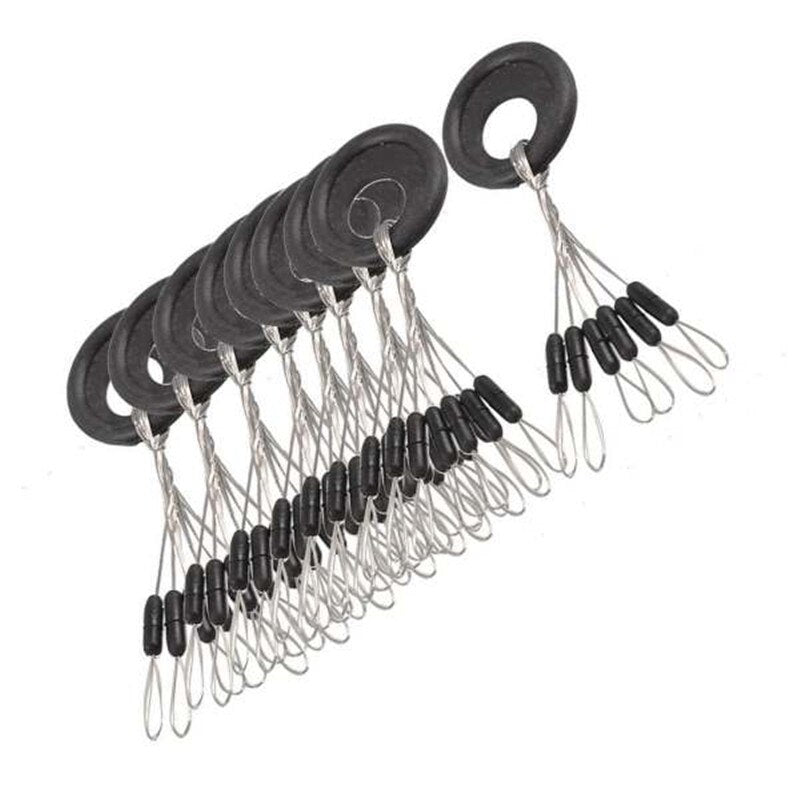 10 Groups 60PCS / set Tackle Space Resistance Not to Damage The line Vertical Beans Rod clip / O-shaped Fishing Accessories