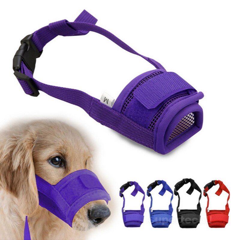 1PC Pet Dog Adjustable Mask Bark Bite Mesh Mouth Muzzle Grooming Anti Stop Chewing