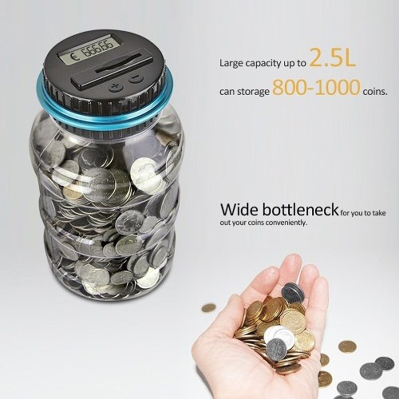 Creative Plastic Transparent Smart Large Piggy Bank Electronic Automatic Counting Coin Piggy Bank Children Birthday Gift