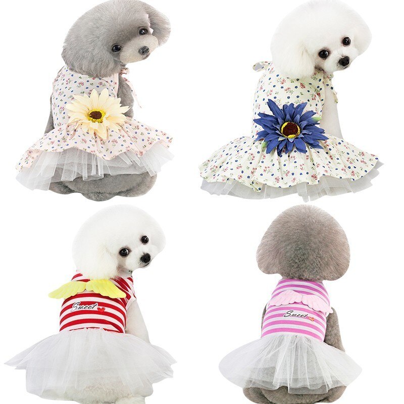 Summer Fashion Cat Clothes For Small Dogs Wedding Dress Princess Pet Cat Dresses Puppy Lace Skirt Chihuahua Vestidos Mascota 45