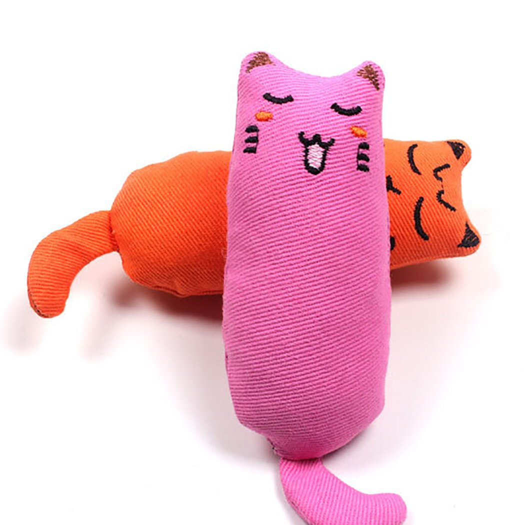 1Pc Mini Cute Pet Plush Toys Claws Thumb Bite Cat Mint Scratcher Teeth Grinding Catnip Cat Toy Interactive Tools Pet Supplies