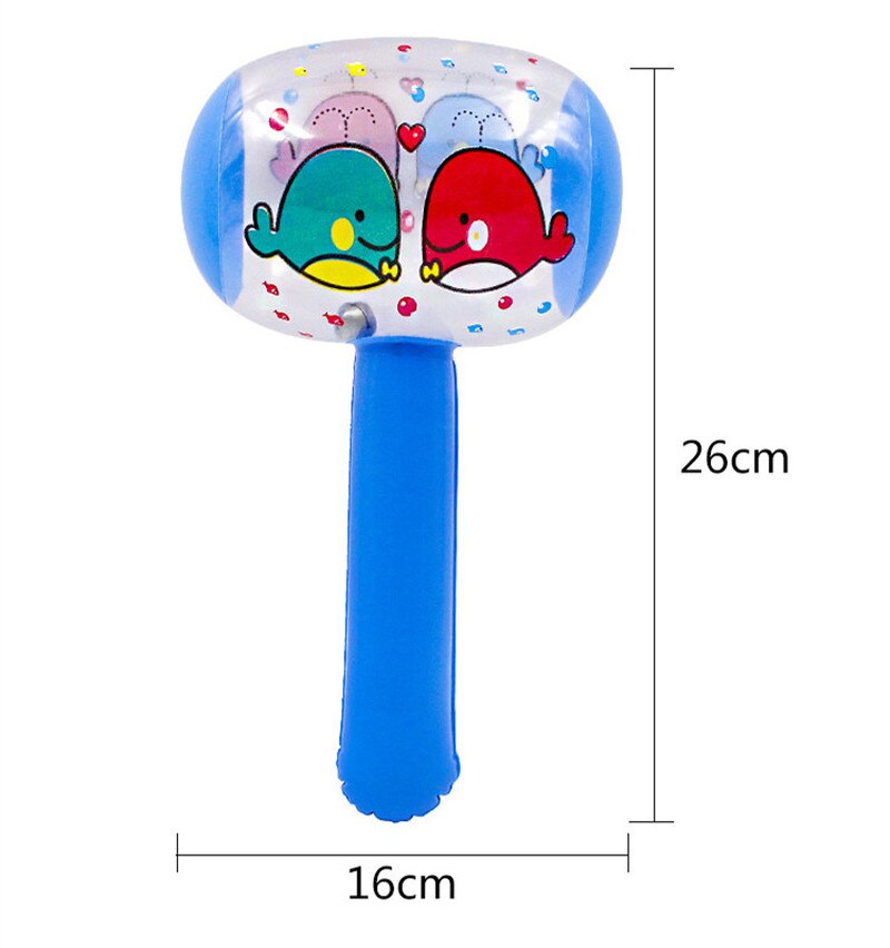 2Pcs New Hot Cute Cartoon Inflatable Hammer Air Hammer With Bell Kids Children Blow Up Noise Maker Toys Color Random