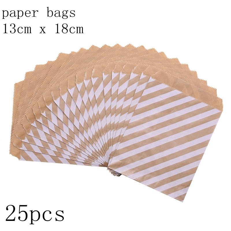 25pcs/pack 18cm Gift Bags Paper Pouch Rose Gold Paper Food Safe Bags Birthday Wedding Party Favors Gift Bags Packing for Guests