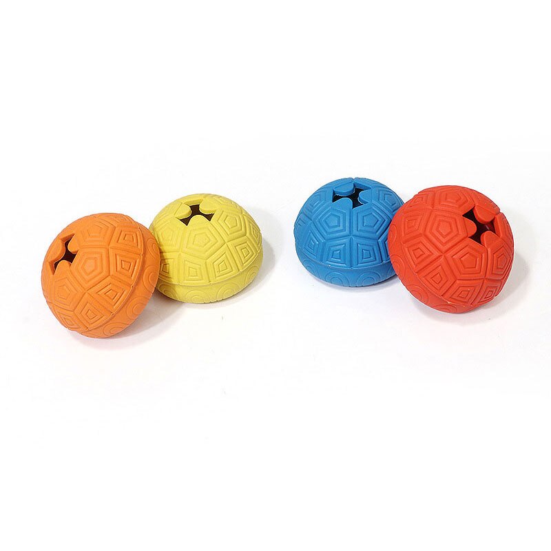 Interactive Dog Toy Rubber Ball Chewing Dispenser Leakage Food Play Turtle shell Ball Pet Dental Teething Training Toy