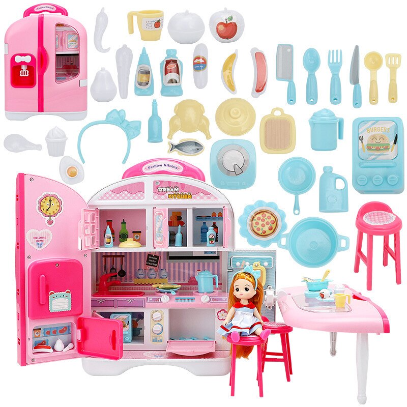Doll House hand bag accessories cute Furniture Miniature Dollhouse Birthday Gift home Model toy house doll Toys for Children