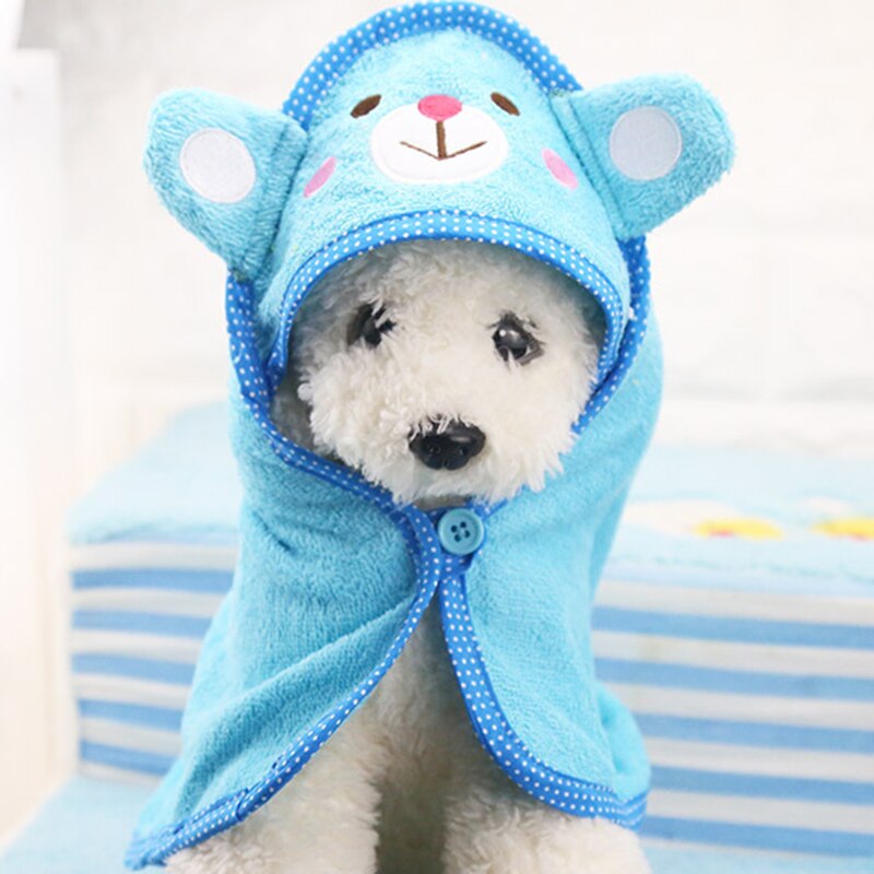 Mosodo Dog Absorbent Towel Cute Pet Dog Towel Soft Drying Bath Pet Towel For Dog Cat Hoodies Puppy Super Absorbent Bathrobes