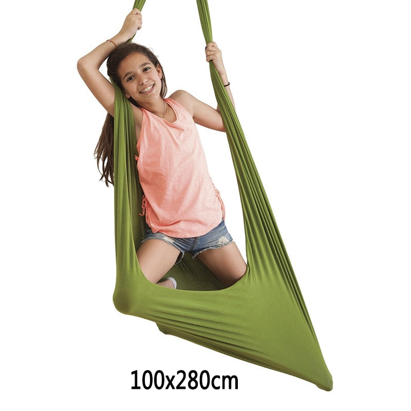 Kids Cotton Swing Hammock for Autism ADHD ADD Therapy Cuddle Up Sensory Child Therapy Elastic Parcel Steady Seat Swing chairtoy