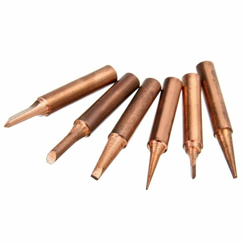 for Soldering Station Pure Red Copper Diamagnetic 900M-T 936 Solder Iron Tips Lead-Free Lower Temperature Soldering Welding Tool