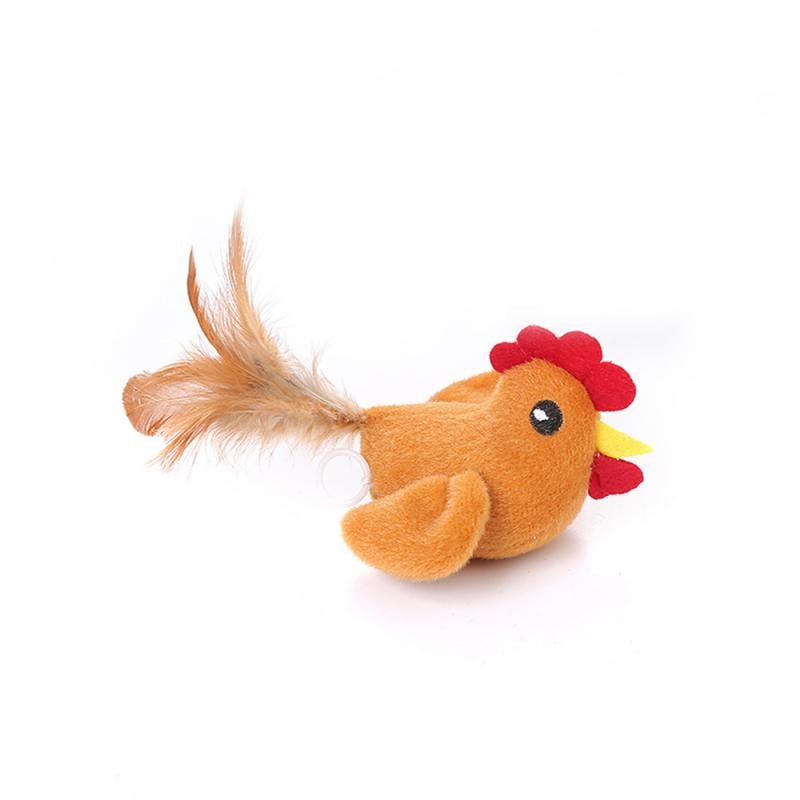 New Innovative Lovely Bird/cock Design Cotton Pull-ring Cat Toy Pull-ring Vibrating Cat Thumb Bite Cat Mint For Cats Teeth Toy