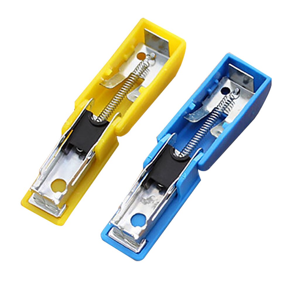 1pcs Random Color Stapler Solid Office Stationery Cute Mini Without Stapler Student Use Small Portable Plastic