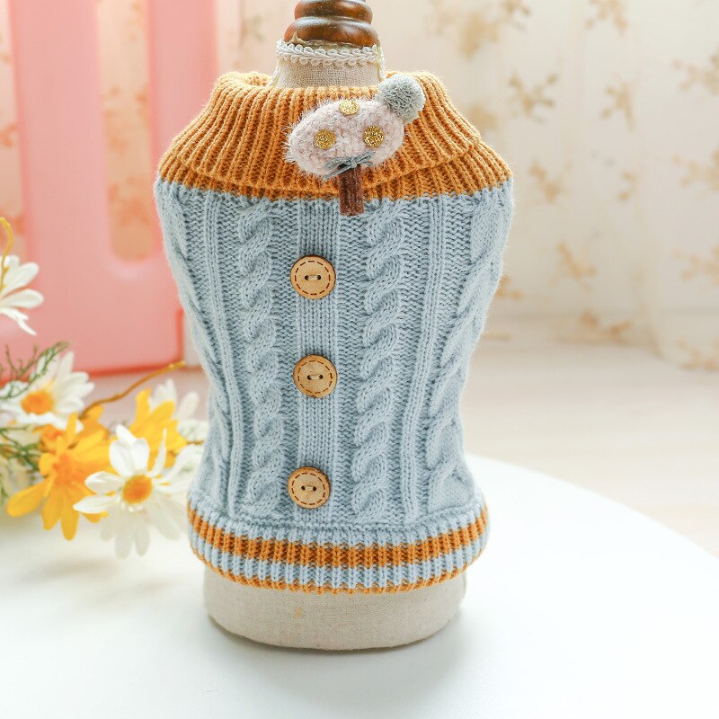 Small Dog Cat Knited Sweater Dog Jumper with Cartoon Design Puppy Hoodie Winter Warm Clothes Apparel