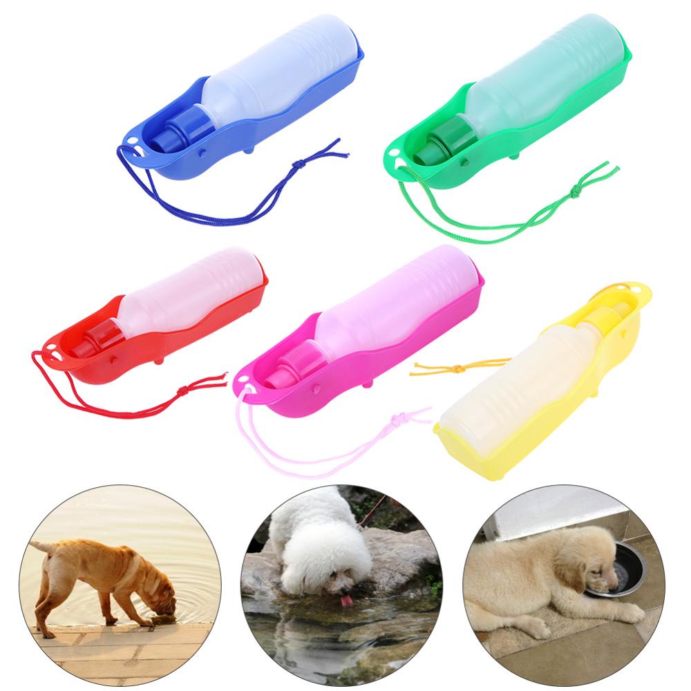 250ml Foldable Pet Dog Outdoor Drinking Water Bottles Travel Hand Held Puppy Squeeze Water Bottle Dispenser Flip Down Water Pan