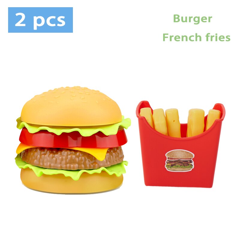 Children Pretend Simulation Food Toys Baby Play House Hamburger Hot dog French Fries Kitchen Set Toys Fast Food Educational Toys