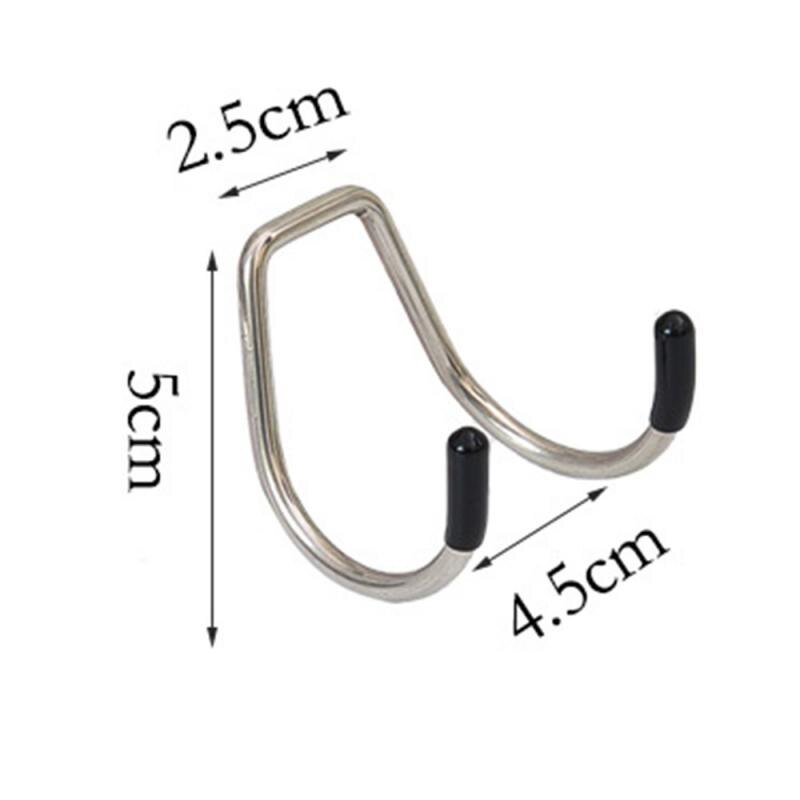 Strong Adhesive Hook Wall Door Sticky Hanger Stainless Steel Double Hook Kitchen Bathroom Hooks Home Products Hot New