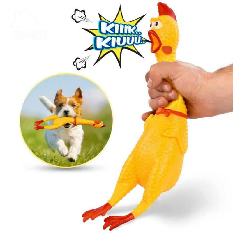 Screaming Chicken Pets Dog Toys Safety Rubber For Dogs Molar Chew Toys