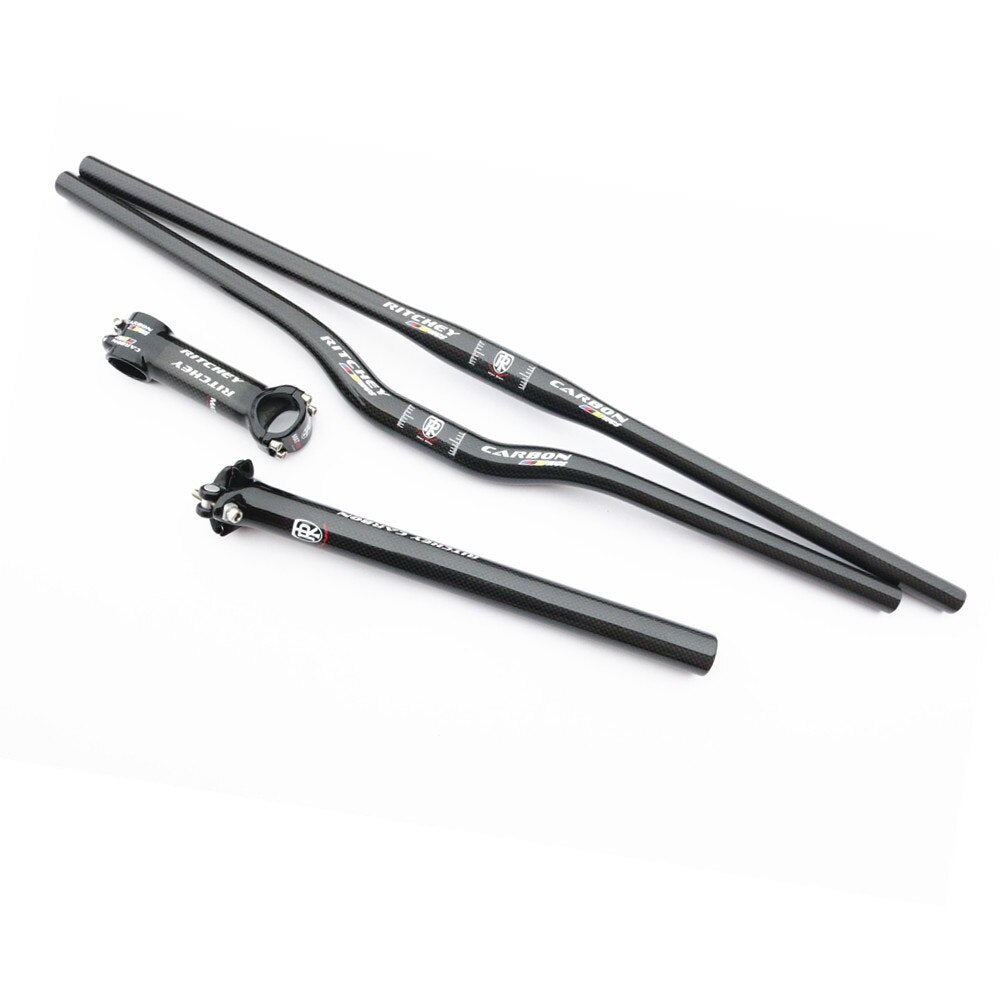 carbon handlebar mtb bike handlebar  bike set Mountain Bike Handlebar & Stem & Carbon Stem Parts Bike Parts Set glossy