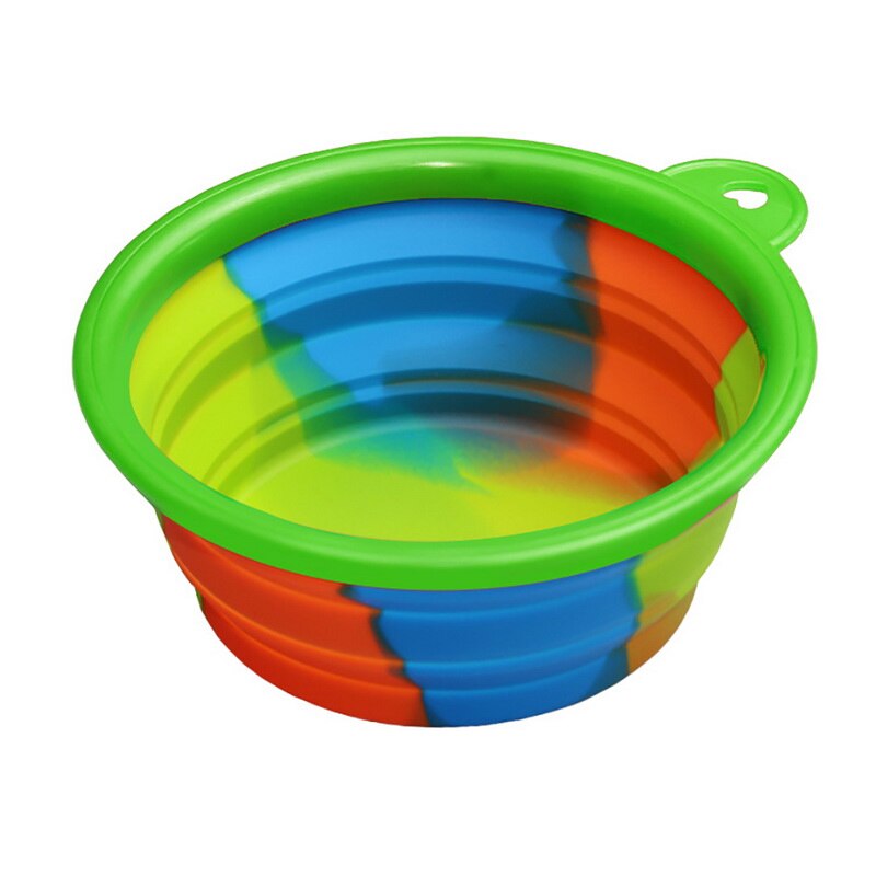 Dog Water Food Container Collapsible Silicone Folding Mutilcolor Dog Cat Bowl Outfit Portable Travel Bowl Dog Feeder Cup