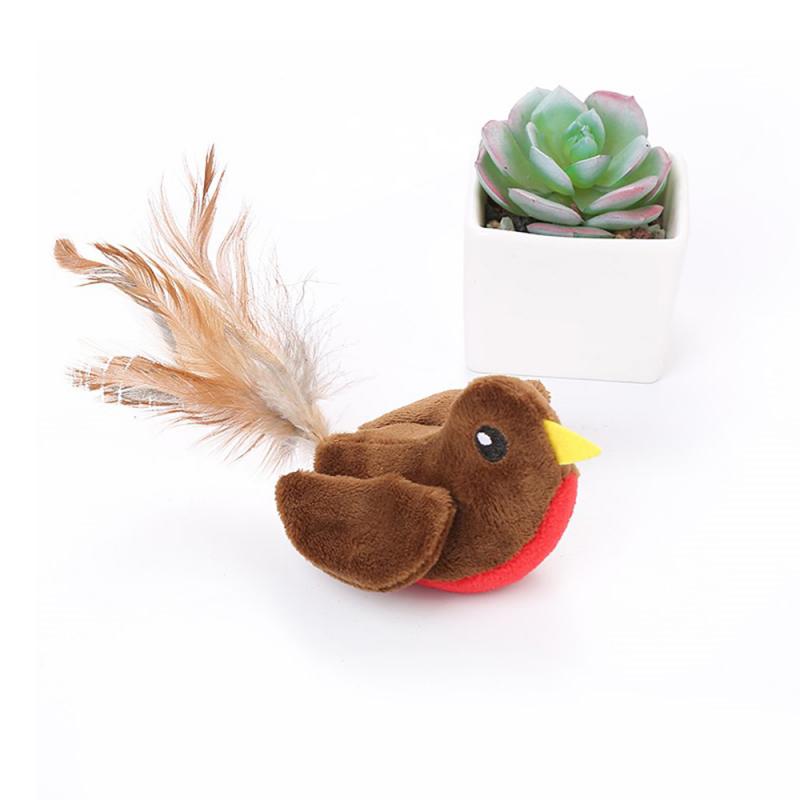 New Innovative Lovely Bird/cock Design Cotton Pull-ring Cat Toy Pull-ring Vibrating Cat Thumb Bite Cat Mint For Cats Teeth Toy