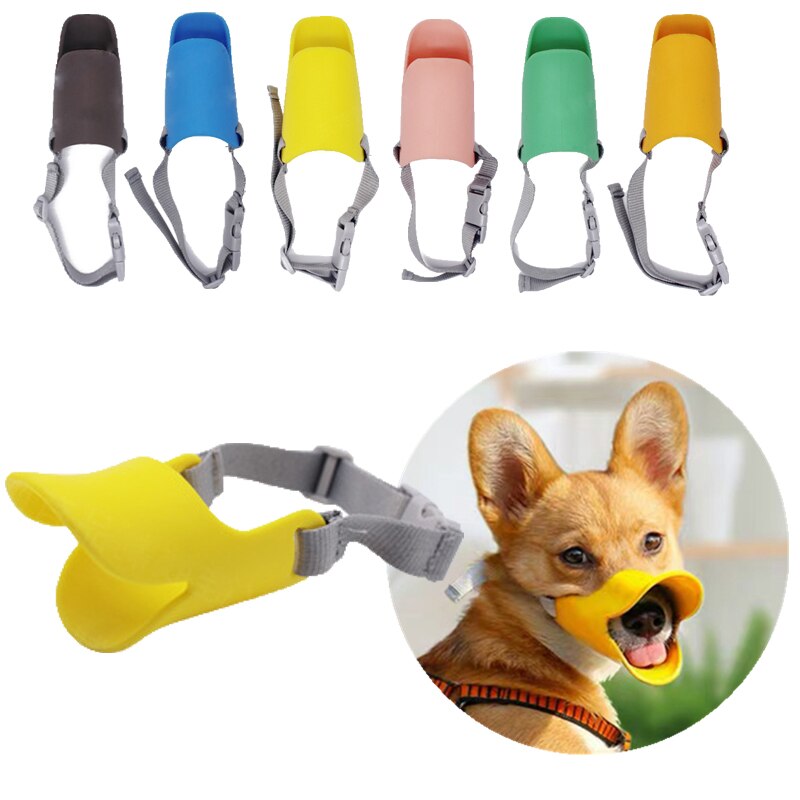 Dog Muzzle Silicone Cute Duck Muzzle Mask For Dogs Anti Bite Stop Barking Small Large Dog Mouth Muzzles  Pet Dog Accessories