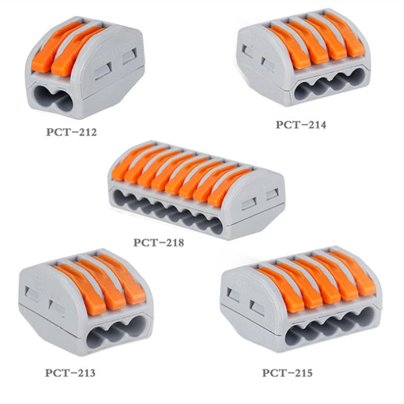 30/50/100pcs Universal Cable wire Connectors 222 TYPE Fast Home Compact wire Connection push in Wiring Terminal Block PCT-212