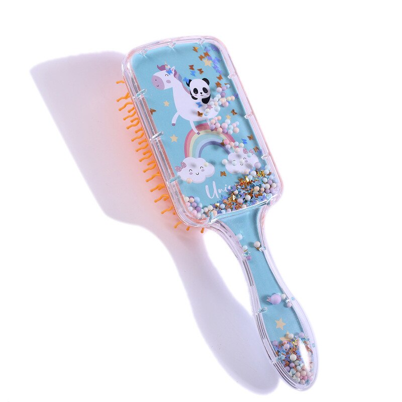 Cartoon airbag comb printing air cushion comb transparent massage hairdressing comb plastic rainbow pony comb