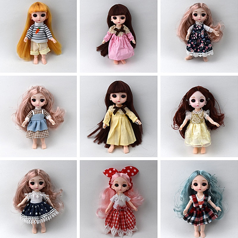 16cm big eye doll simulation princess dress up toy Movable Jointed Dolls Fashion Hair Doll Toy For Girls Dolls & Accessories