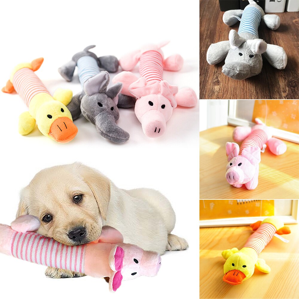 Cute Pet Dog Cat Plush Squeak Sound Dog Toys Funny Fleece Durability Chew Molar Toy Fit for All Pets
