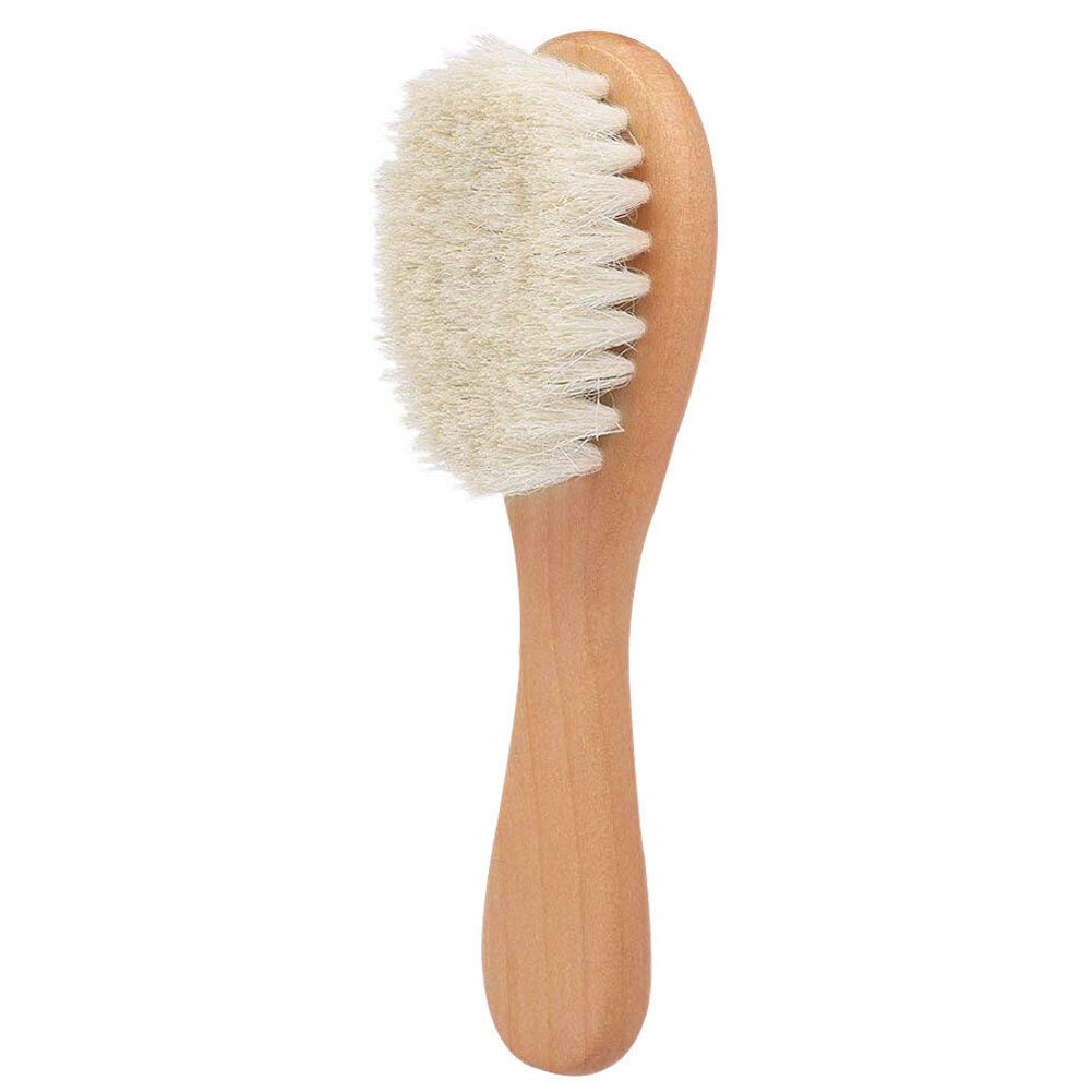 New Baby Care Pure Natural Wool Baby Wooden Brush Comb Brush Baby Hair Brush Newborn Hair Brush Infant Comb Head Massager Brush