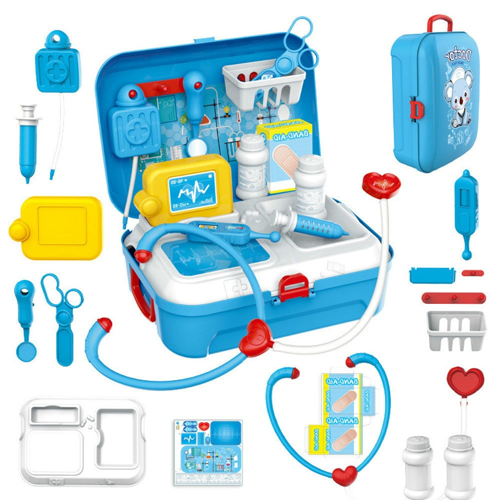 17pcs Kids Pretend Doctor Set Portable Backpack Medical Kit Doctor Toys Classic Role Play Game Toys for Children Gifts