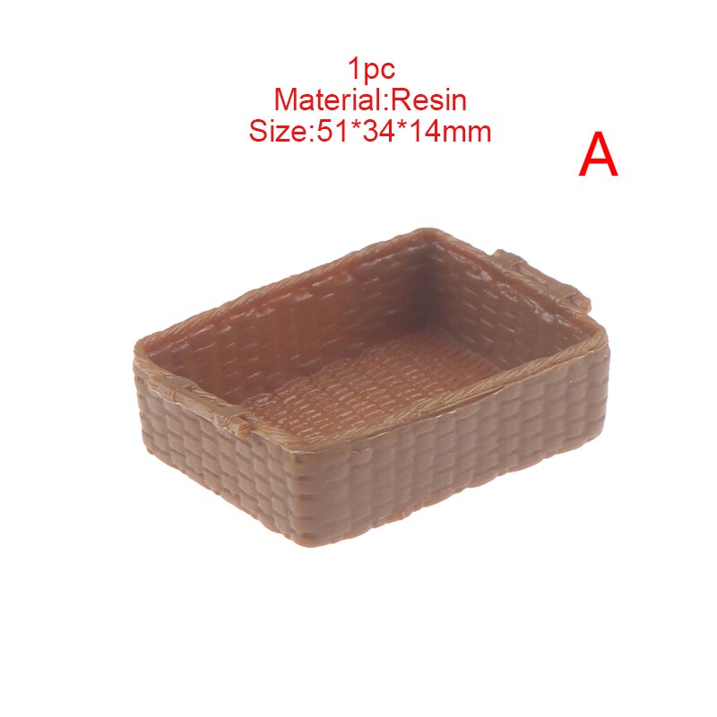 Hot sale Mini 1/12 Cute Dollhouse Rattan Iron Frame Frame Hand-woven Vegetable Food Storage Basket Dolls Miniature Decoration