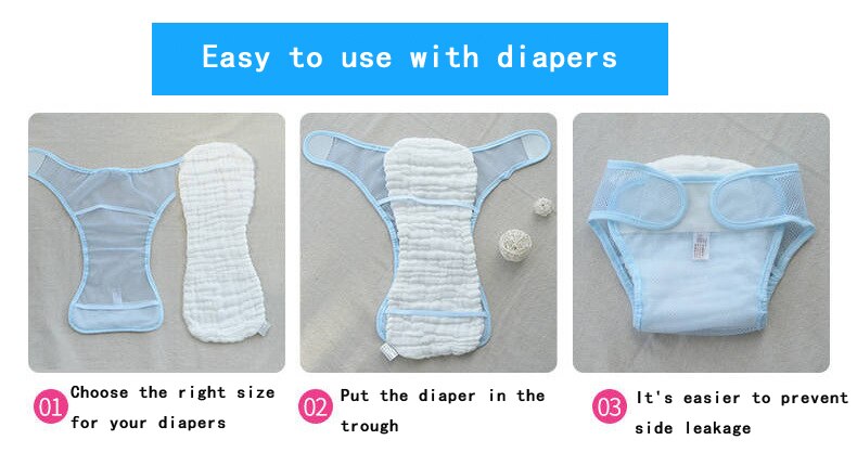 Baby Washable Reusable Cotton Diapers 12 Layers 2Pcs Newborn Babies Training Pants Breathable Cloth Pocket Nappy Diaper Inserts