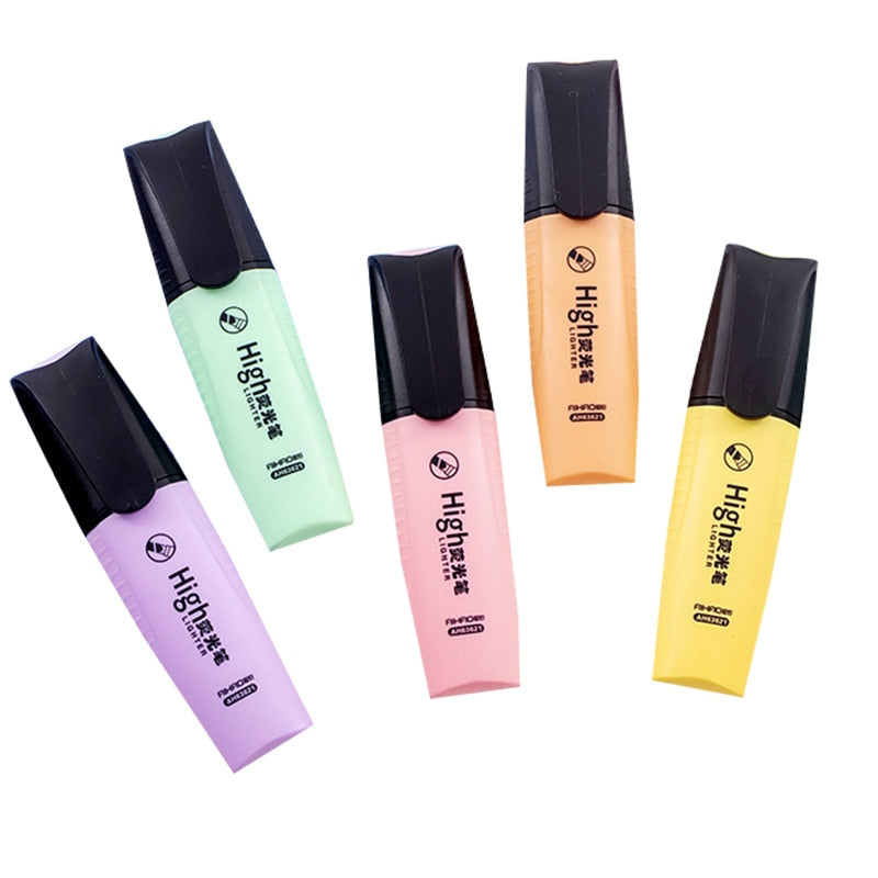 Macaroon Color Mini Colorful Highlighters Pastel Markers 6 Colors Single Text Focus Marker Pens for School Office