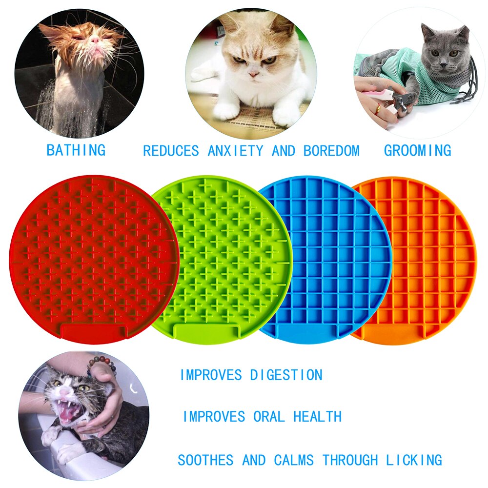 Mat For Dogs Cats Slow Food Bowls New Pet Dog Feeding Food Bowl Silicone Dog Feeding Lick Pad Dog Slow Feeder Treat Dispensing