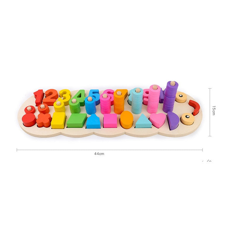 Montessori Educational Wooden Toys For kids Board Math Fishing Count Numbers Matching Digital Shape Match Early Education Toy