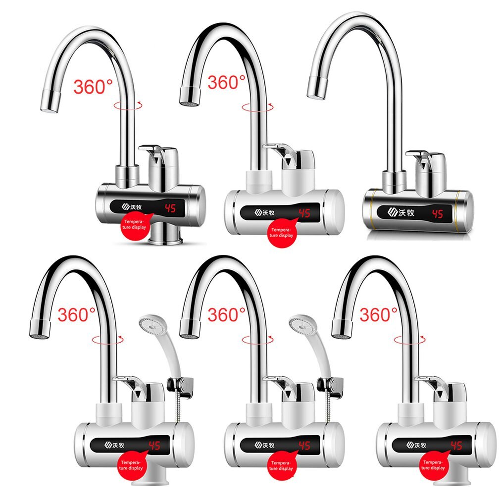 Front Electric Faucet Hot Cold Water Faucet Kitchen Rapid Heating Dual-purpose Electric Water Heater Led Digital Display